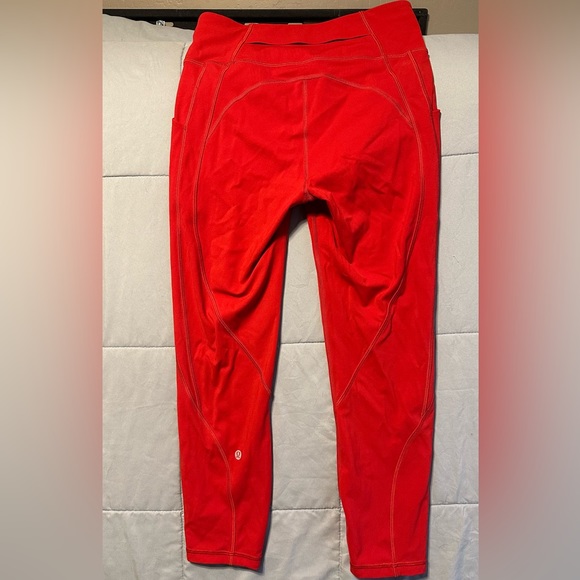 Lululemon Time To Sweat Crop 23" - Dark Red - Picture 6 of 6